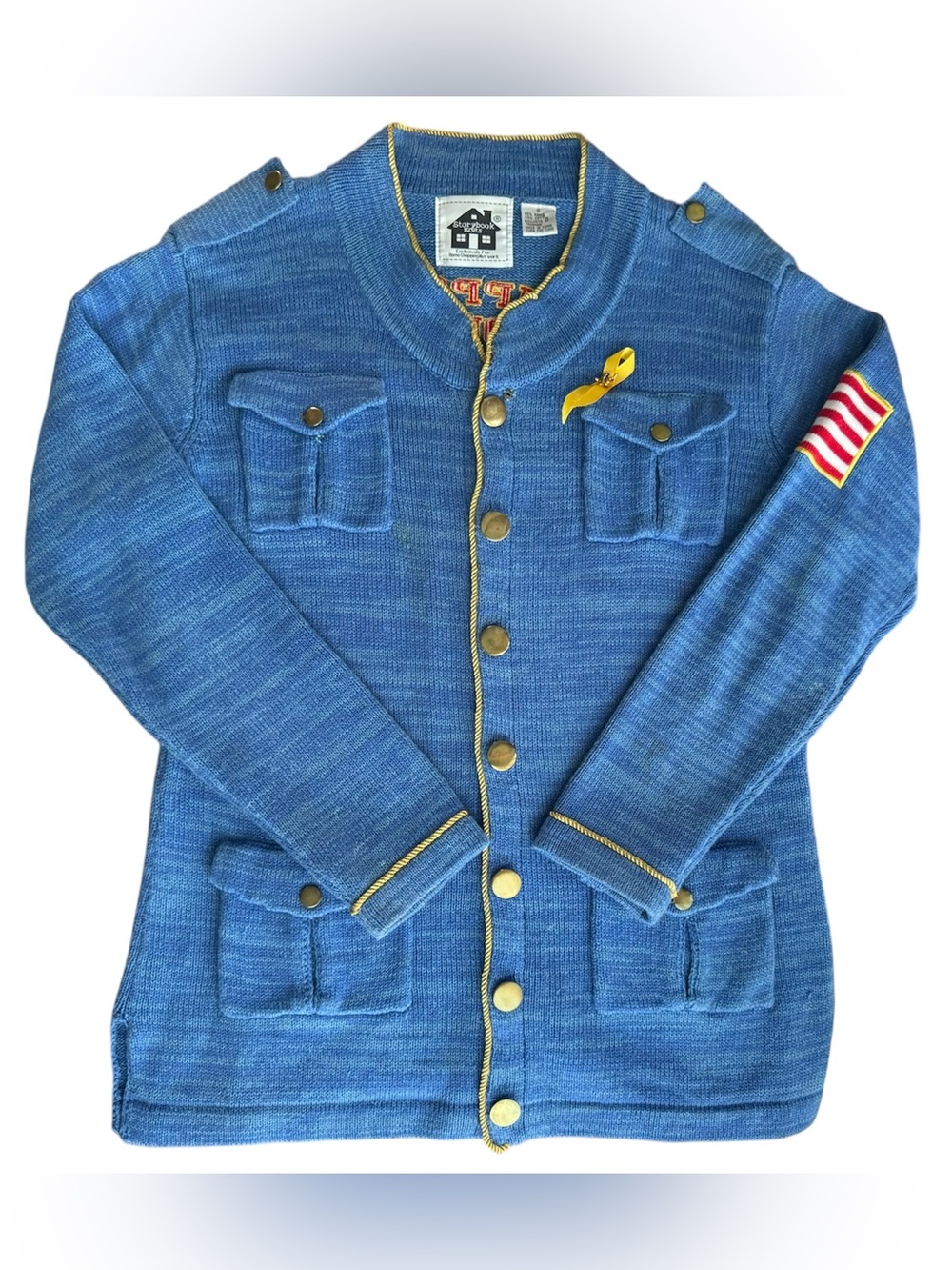 Vintage Storybook Knits Support Our Troops Sweater Cardigan - Women’s Small